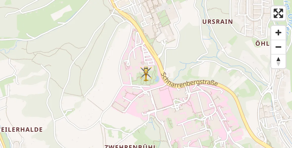 Flugroute Rettungshubschrauber Tübingen Trauma Hospital - Tübingen Trauma Hospital, 18 April 2026, 14:02