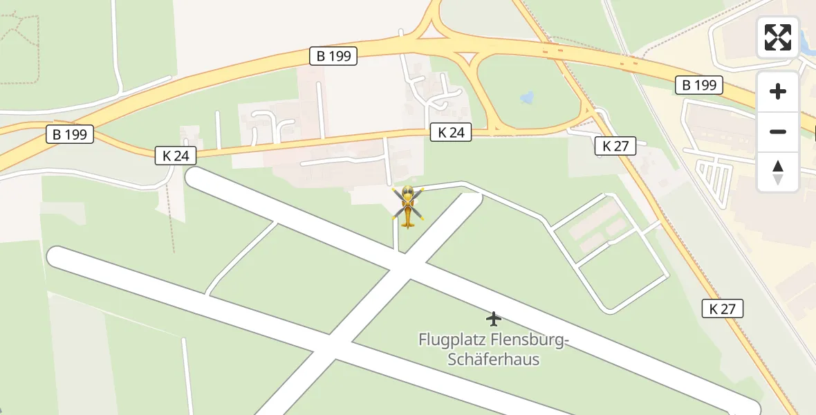 Flugroute Rettungshubschrauber Flensburg-Schäferhaus Flughafen - Flensburg-Schäferhaus Flughafen, 18 April 2026, 14:04