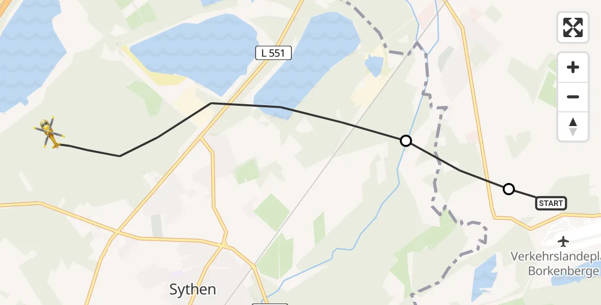 Flugroute Ambulanzhubschrauber Borkenberge Flugplatz - Haltern am See, 18 April 2026, 14:14