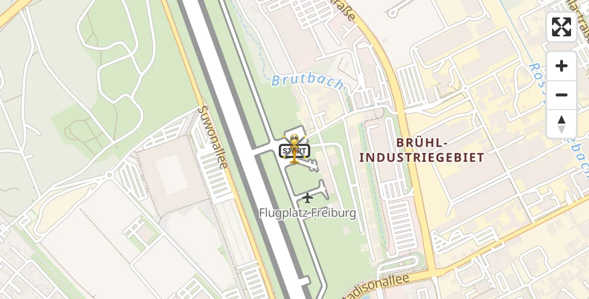 Flugroute Rettungshubschrauber Freiburg im Breisgau Flugplatz - Freiburg im Breisgau Flugplatz, 18 April 2026, 14:16