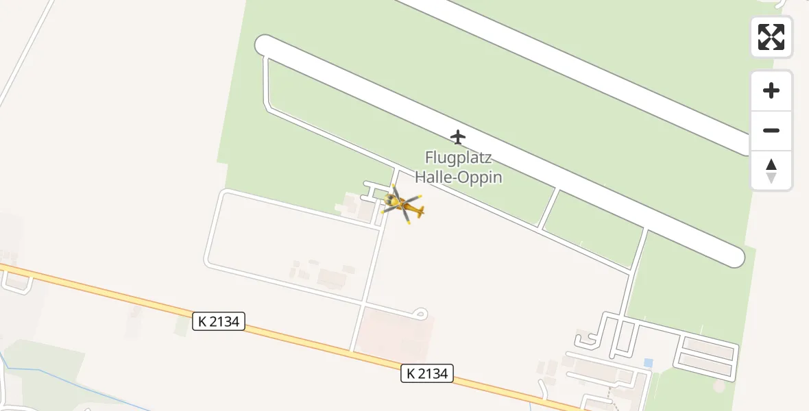 Flugroute Ambulanzhubschrauber Halle-Oppin Flugplatz - Halle-Oppin Flugplatz, 18 April 2026, 14:24