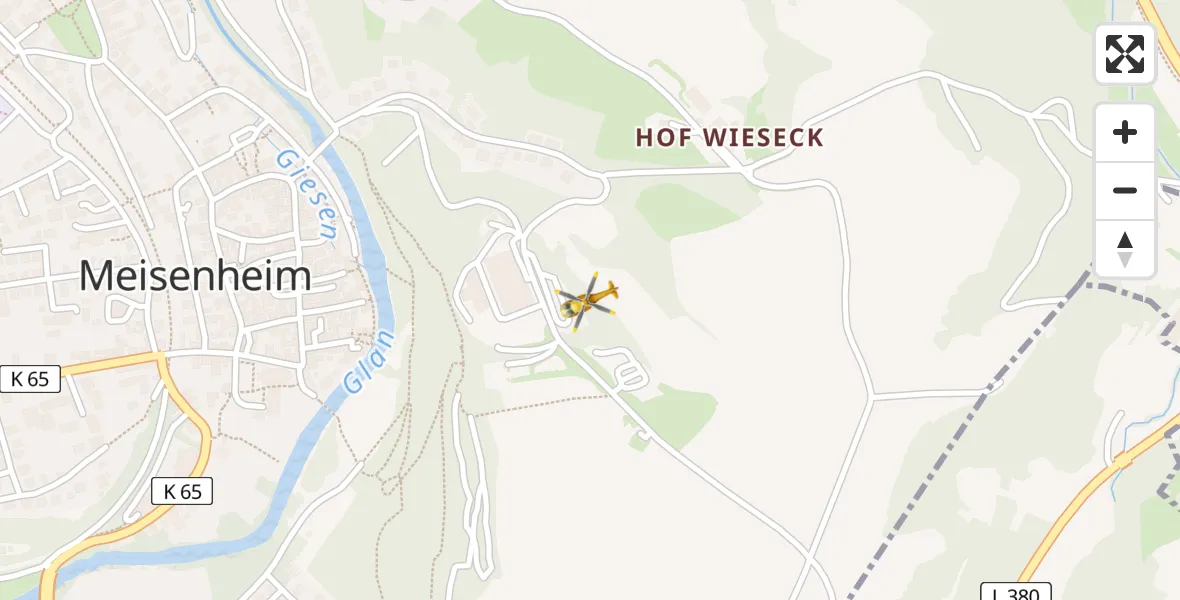 Flugroute Rettungshubschrauber Meisenheim - Meisenheim, 18 April 2026, 14:26