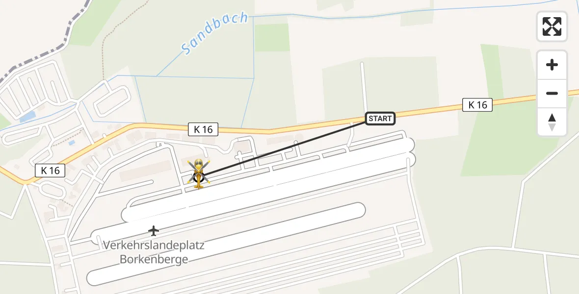 Flugroute Ambulanzhubschrauber Lüdinghausen - Borkenberge Flugplatz, 18 April 2026, 14:29