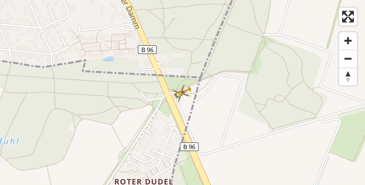 Flugroute Rettungshubschrauber Blankenfelde-Mahlow - Blankenfelde-Mahlow, 18 April 2026, 14:51