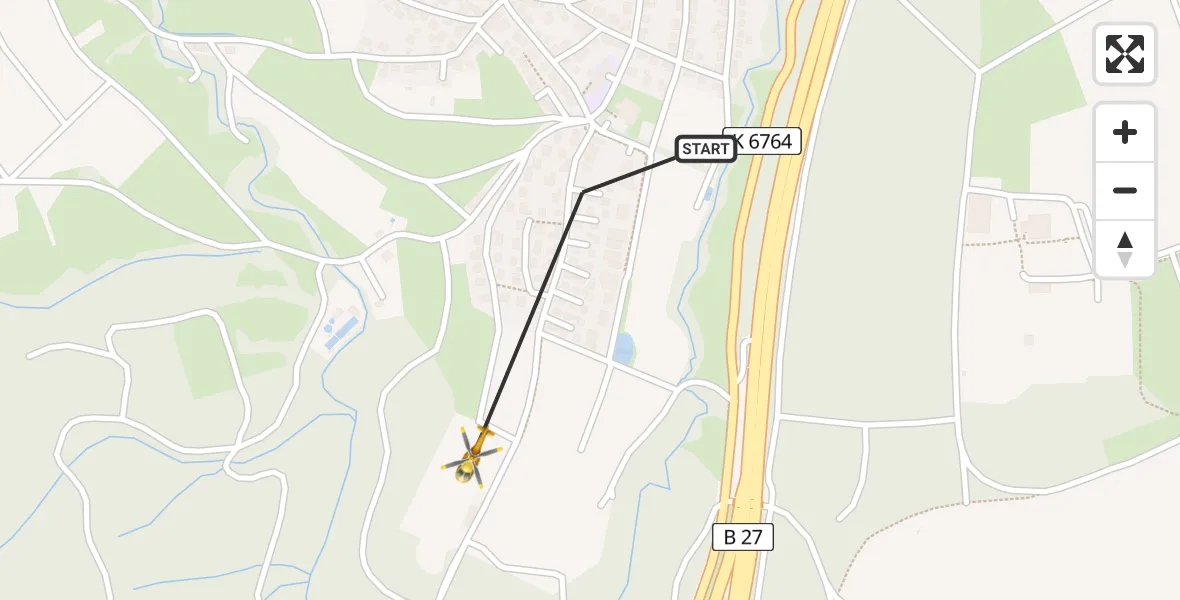 Flugroute Rettungshubschrauber Pliezhausen - Pliezhausen, 18 April 2026, 14:52