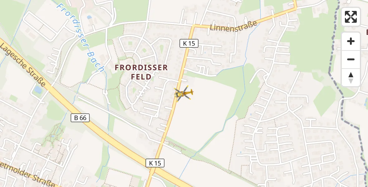 Flugroute Rettungshubschrauber Bielefeld - Bielefeld, 18 April 2026, 14:54