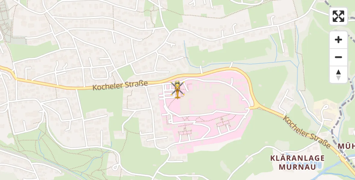 Flugroute Rettungshubschrauber Murnau Accident Hospital - Murnau Accident Hospital, 18 April 2026, 15:55