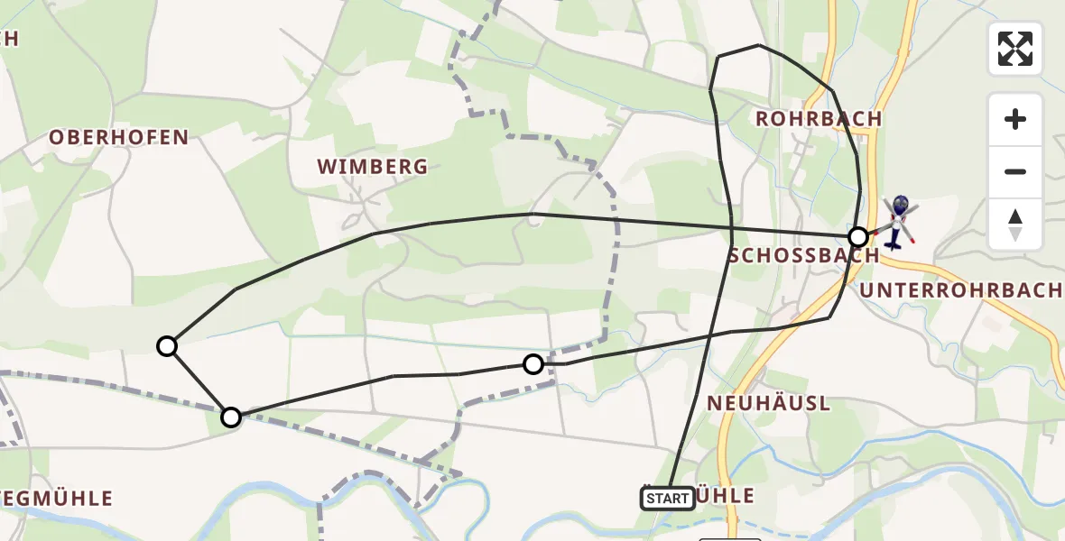 Flugroute Polizeihubschrauber Erharting - Erharting, 18 April 2026, 15:56