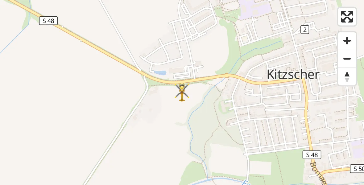 Flugroute Rettungshubschrauber Kitzscher - Kitzscher, 18 April 2026, 16:02