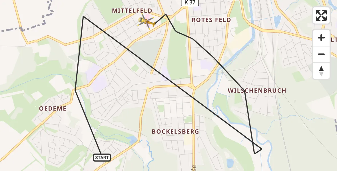 Flugroute Rettungshubschrauber Lüneburg - Lüneburg, 18 April 2026, 16:10