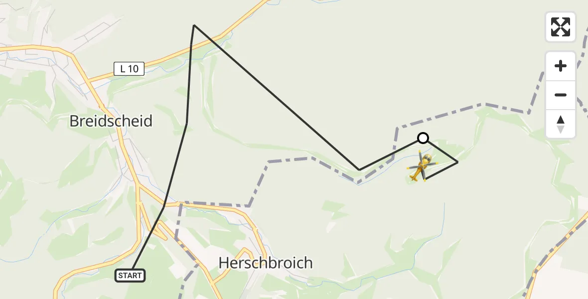 Flugroute Ambulanzhubschrauber Adenau - Herschbroich, 18 April 2026, 16:11