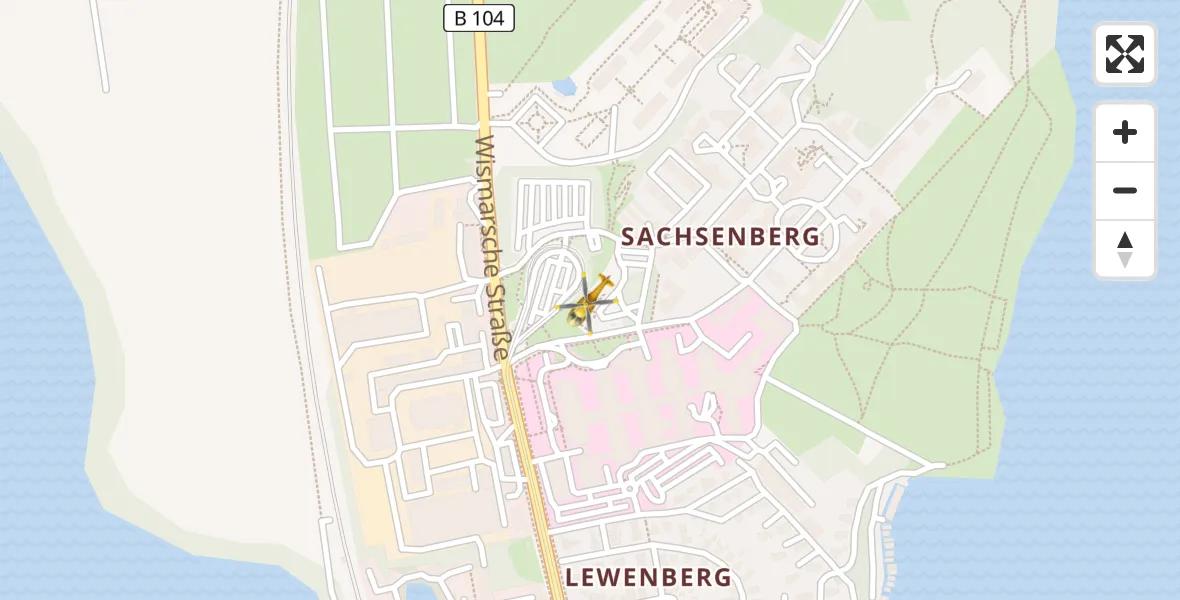 Flugroute Rettungshubschrauber Schwerin - Schwerin, 18 April 2026, 16:28