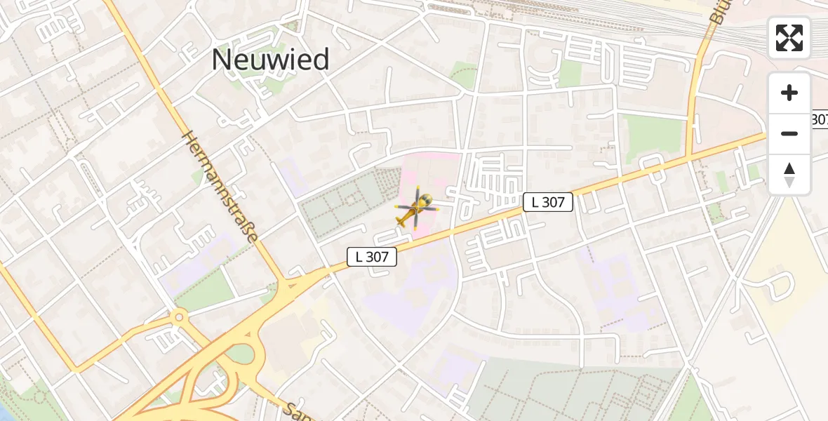 Flugroute Ambulanzhubschrauber Neuwied - Neuwied, 18 April 2026, 16:54