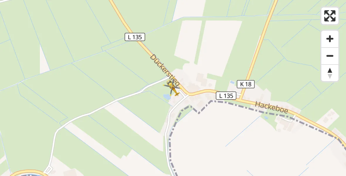 Flugroute Rettungshubschrauber Neuendorf-Sachsenbande - Neuendorf-Sachsenbande, 18 April 2026, 17:04