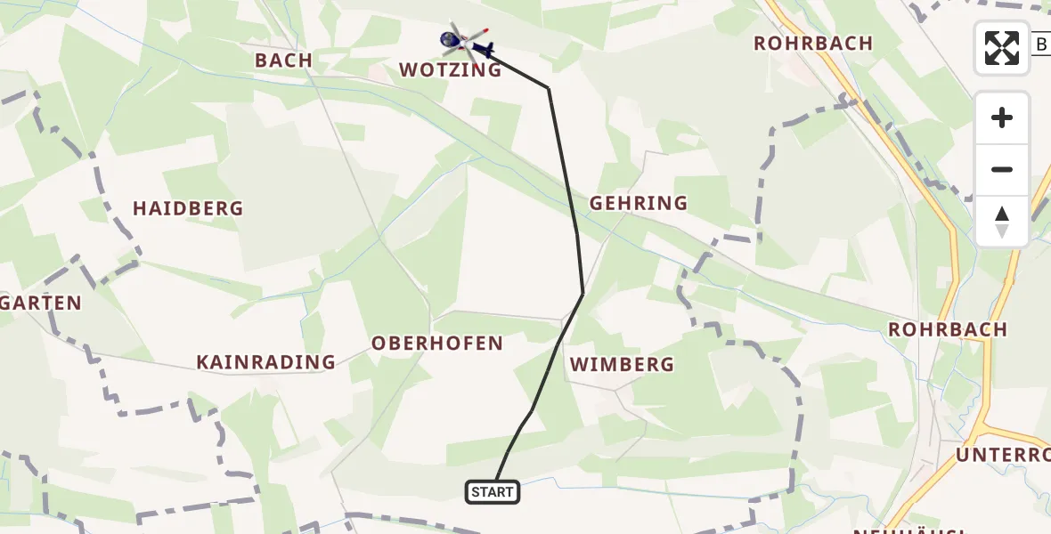 Flugroute Polizeihubschrauber Niederbergkirchen - Niederbergkirchen, 18 April 2026, 17:24