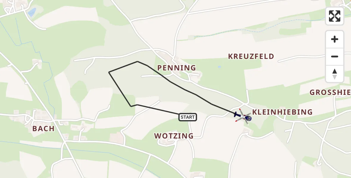 Flugroute Polizeihubschrauber Niederbergkirchen - Niederbergkirchen, 18 April 2026, 17:28