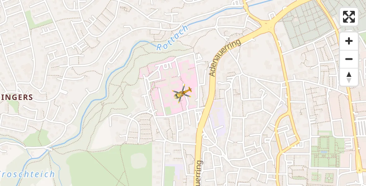 Flugroute Rettungshubschrauber Kempten (Allgäu) - Kempten (Allgäu), 18 April 2026, 18:03