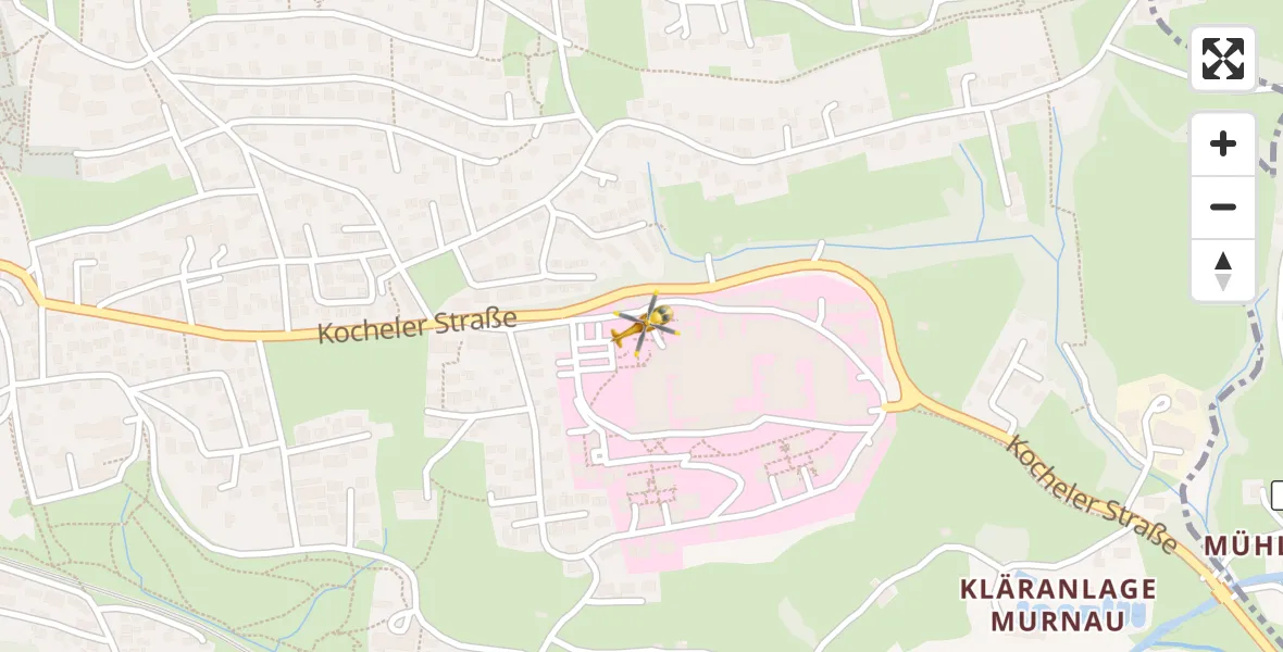 Flugroute Rettungshubschrauber Murnau Accident Hospital - Murnau Accident Hospital, 18 April 2026, 18:37