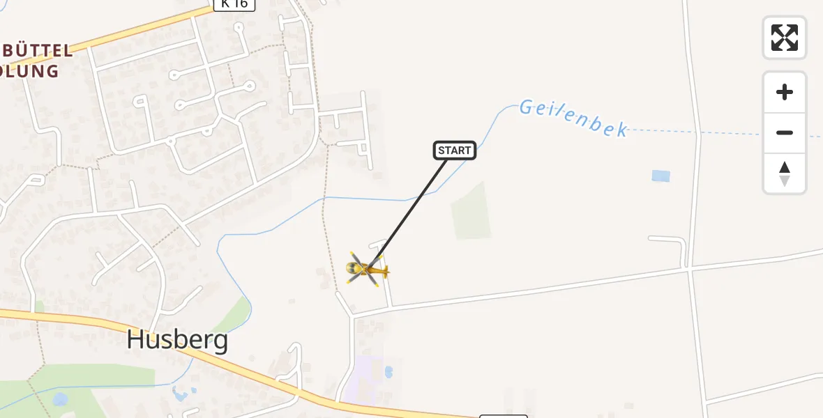 Flugroute Ambulanzhubschrauber Bönebüttel - Bönebüttel, 18 April 2026, 18:47
