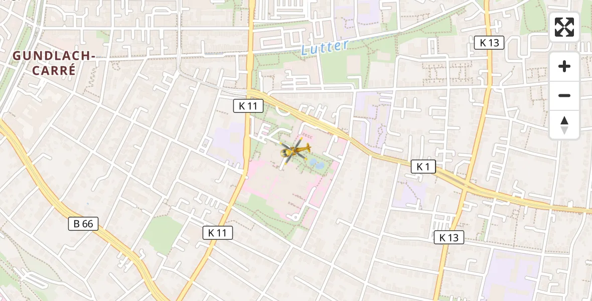 Flugroute Rettungshubschrauber Bielefeld - Bielefeld, 18 April 2026, 19:15
