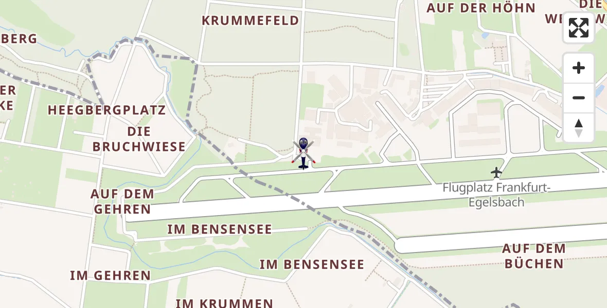 Flugroute Polizeihubschrauber Flughafen Frankfurt-Egelsbach - Flughafen Frankfurt-Egelsbach, 18 April 2026, 21:40