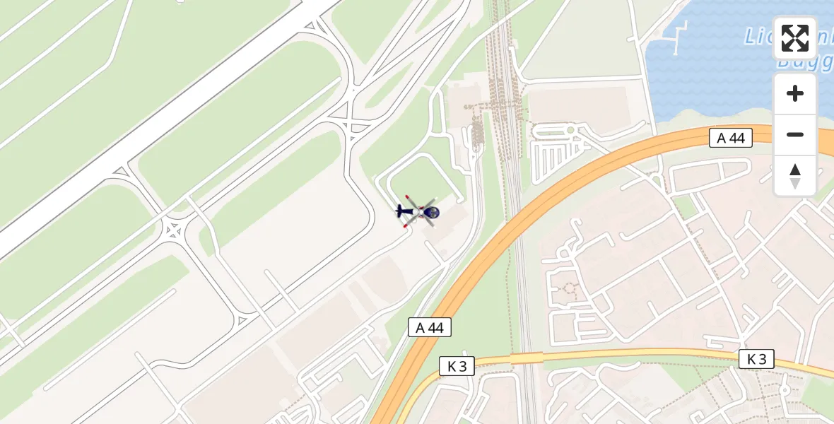 Flugroute Polizeihubschrauber Düsseldorf Flughafen - Düsseldorf Flughafen, 18 April 2026, 22:40