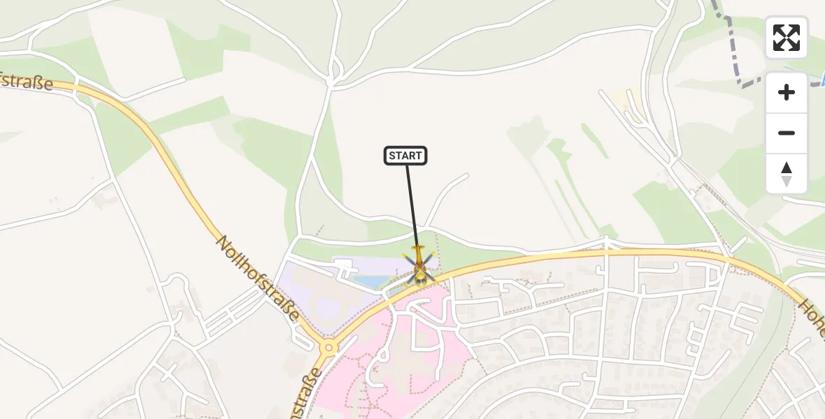 Flugroute Rettungshubschrauber Sigmaringen - Sigmaringen, 19 April 2026, 02:20