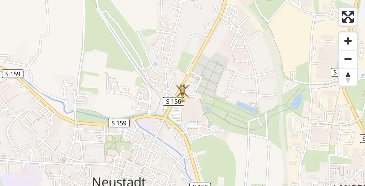 Flugroute Rettungshubschrauber Neustadt in Sachsen - Neustadt in Sachsen, 19 April 2026, 06:23