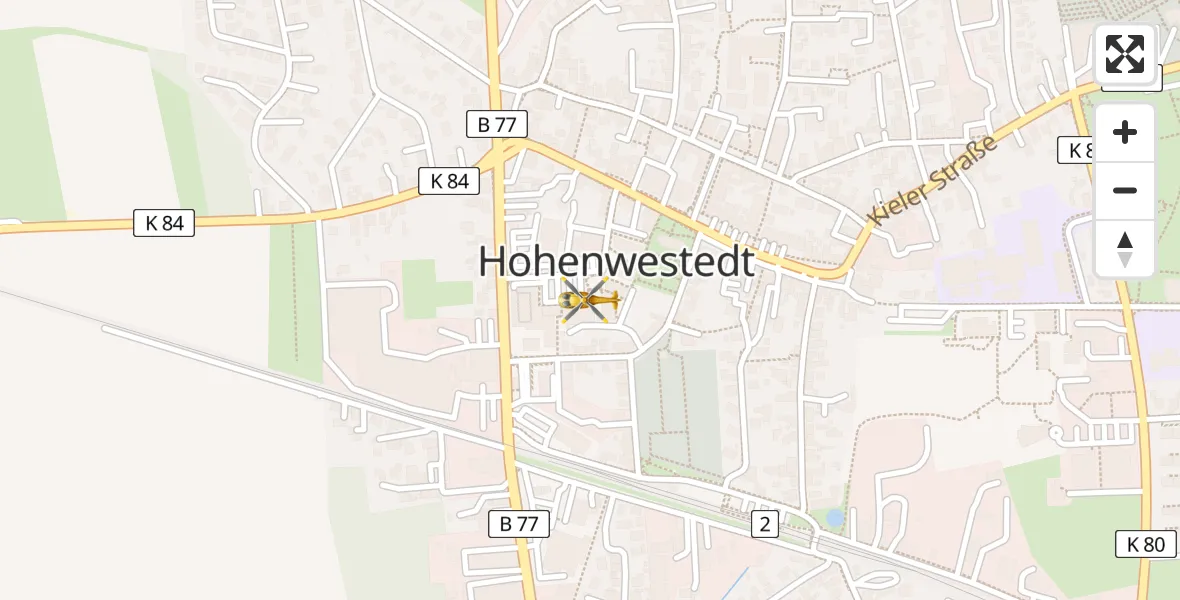 Flugroute Ambulanzhubschrauber Hohenwestedt - Hohenwestedt, 19 April 2026, 06:36