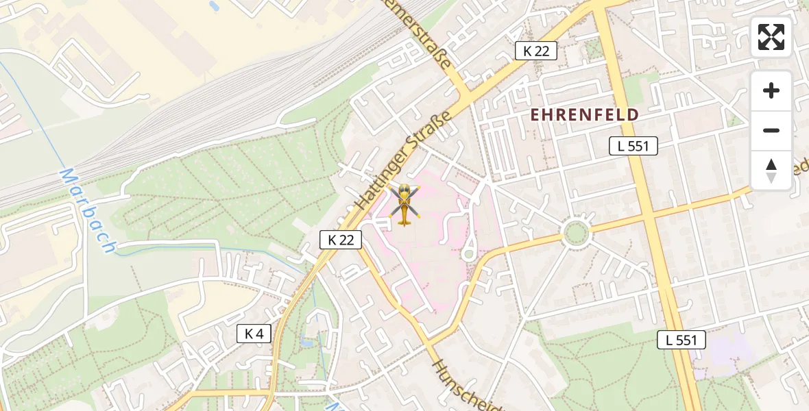 Flugroute Rettungshubschrauber Bochum - Bochum, 19 April 2026, 08:11