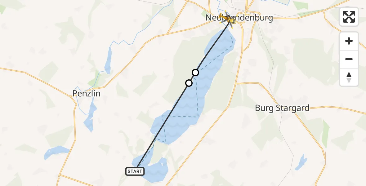 Flugroute Rettungshubschrauber Neubrandenburg - Neubrandenburg, 19 April 2026, 09:11