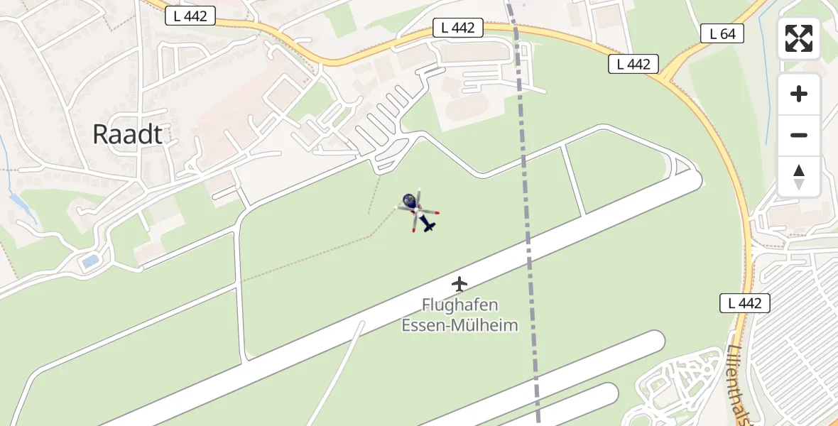 Flugroute Polizeihubschrauber Essen-Mülheim Flughafen - Essen-Mülheim Flughafen, 19 April 2026, 09:25