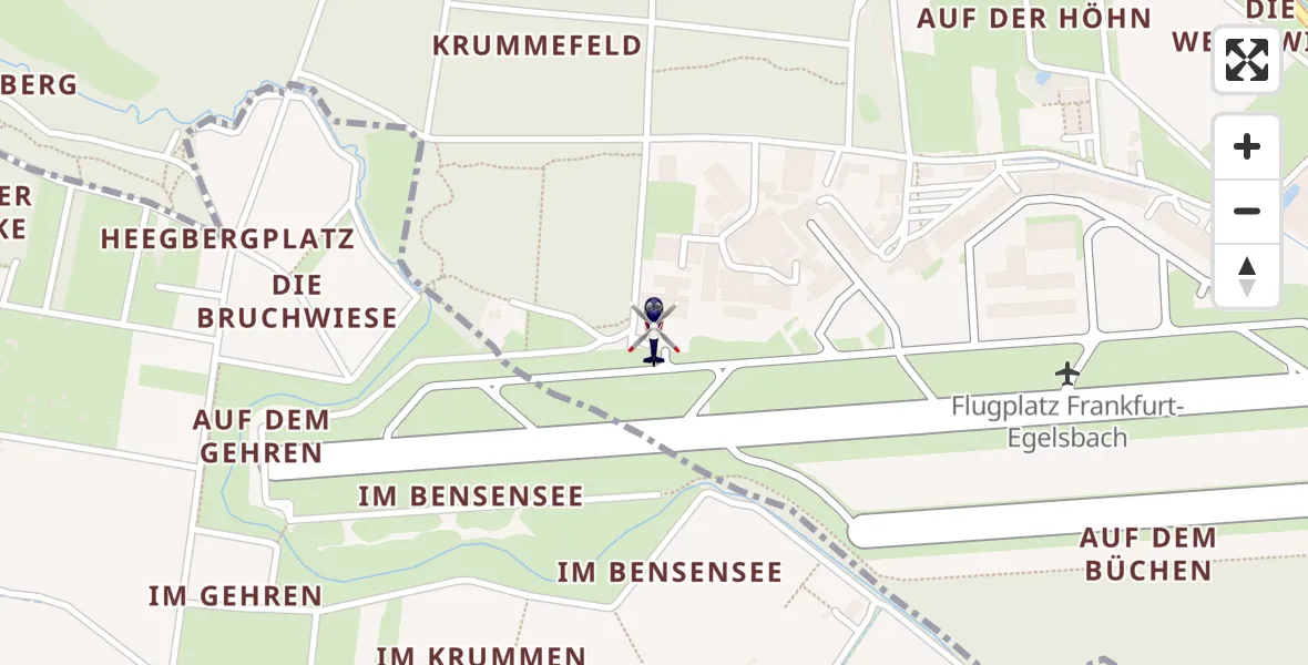 Flugroute Polizeihubschrauber Flughafen Frankfurt-Egelsbach - Flughafen Frankfurt-Egelsbach, 19 April 2026, 09:50