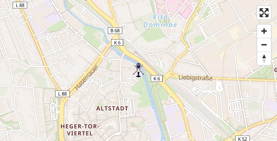 Flugroute Polizeihubschrauber Osnabrück - Osnabrück, 19 April 2026, 10:17
