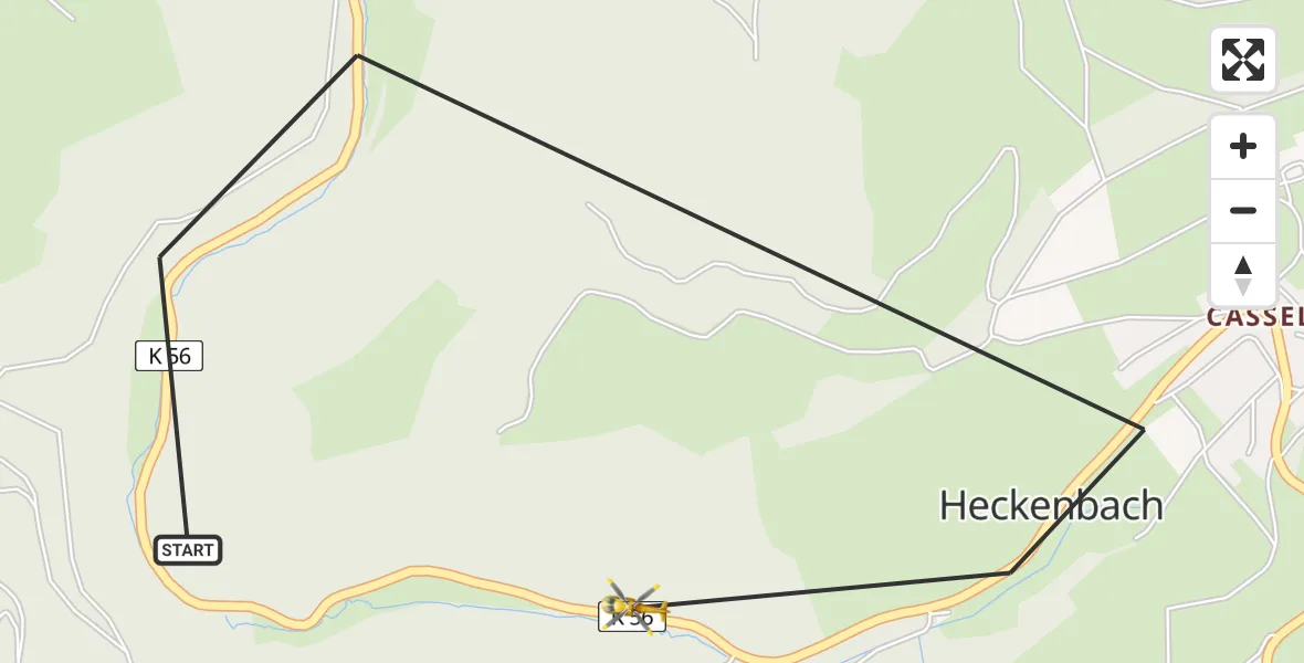 Flugroute Ambulanzhubschrauber Heckenbach - Heckenbach, 19 April 2026, 10:28