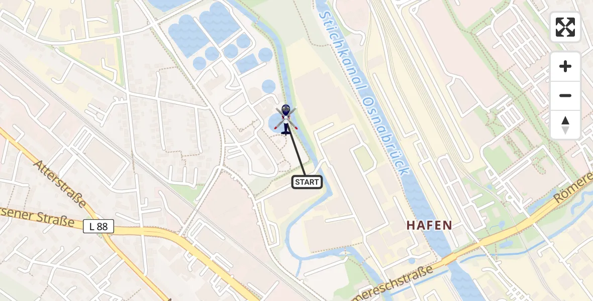 Flugroute Polizeihubschrauber Osnabrück - Osnabrück, 19 April 2026, 10:30