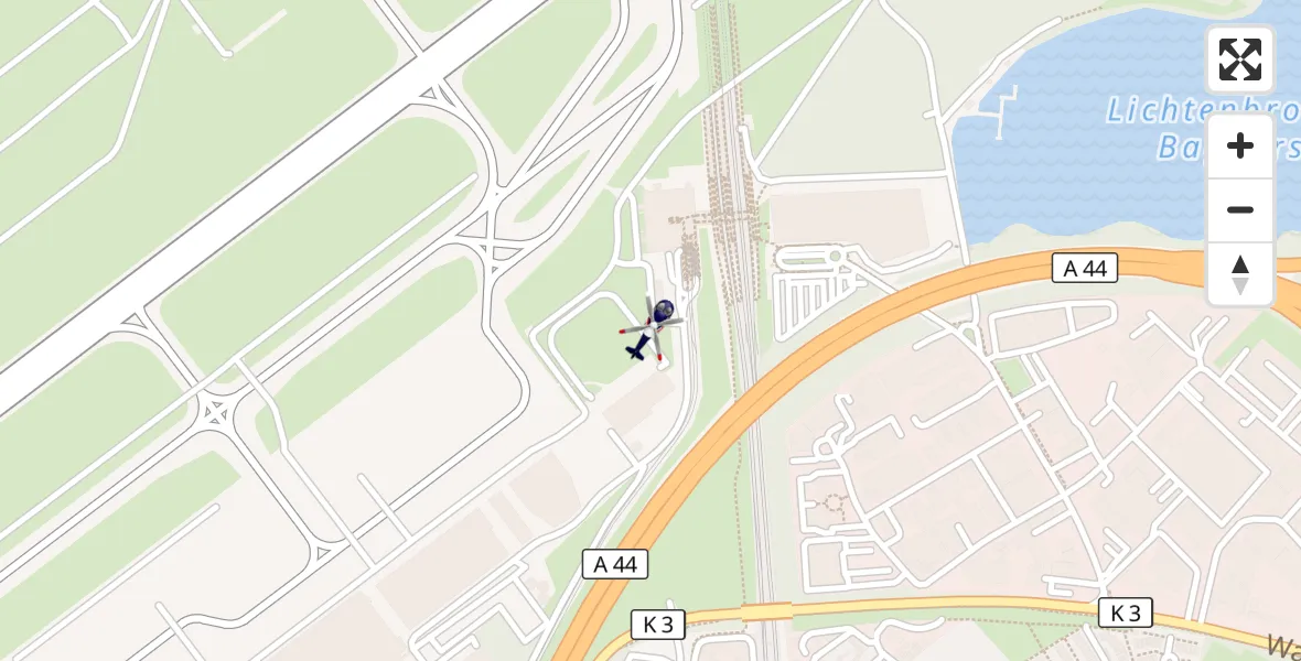 Flugroute Polizeihubschrauber Düsseldorf Flughafen - Düsseldorf Flughafen, 19 April 2026, 10:33
