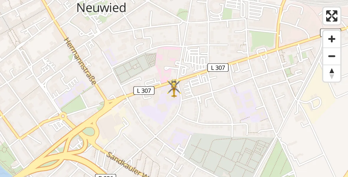 Flugroute Ambulanzhubschrauber Neuwied - Neuwied, 19 April 2026, 11:16