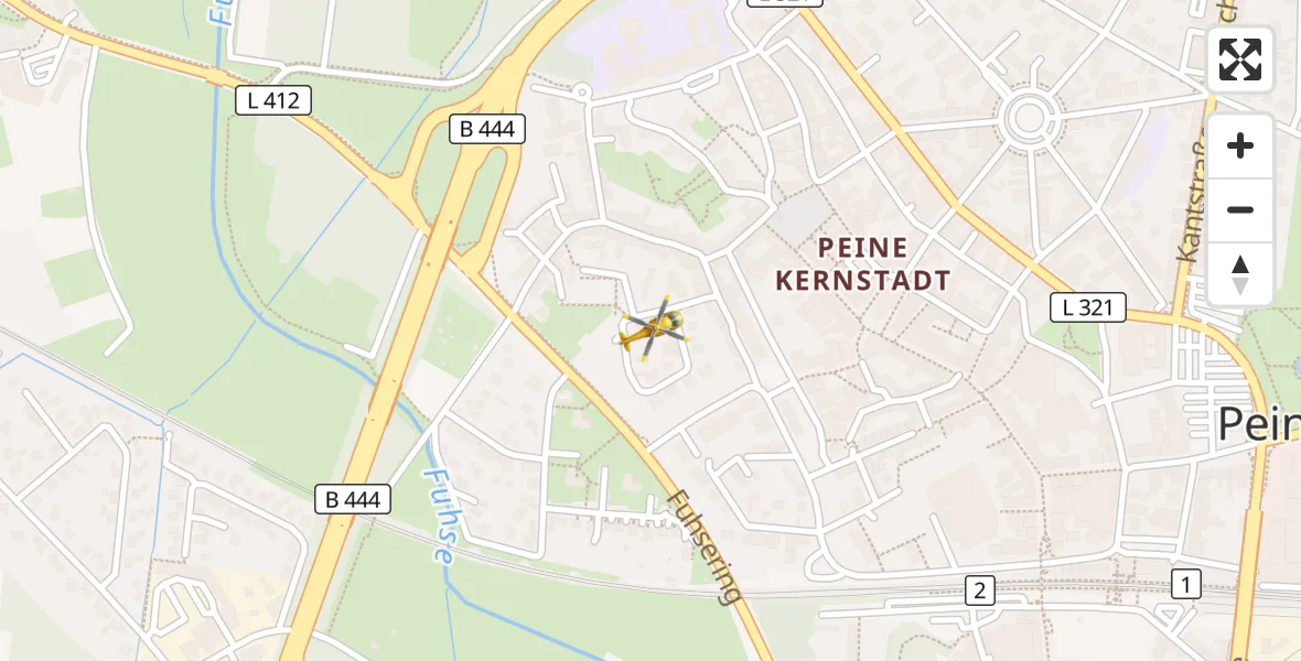 Flugroute Rettungshubschrauber Peine - Peine, 19 April 2026, 11:17