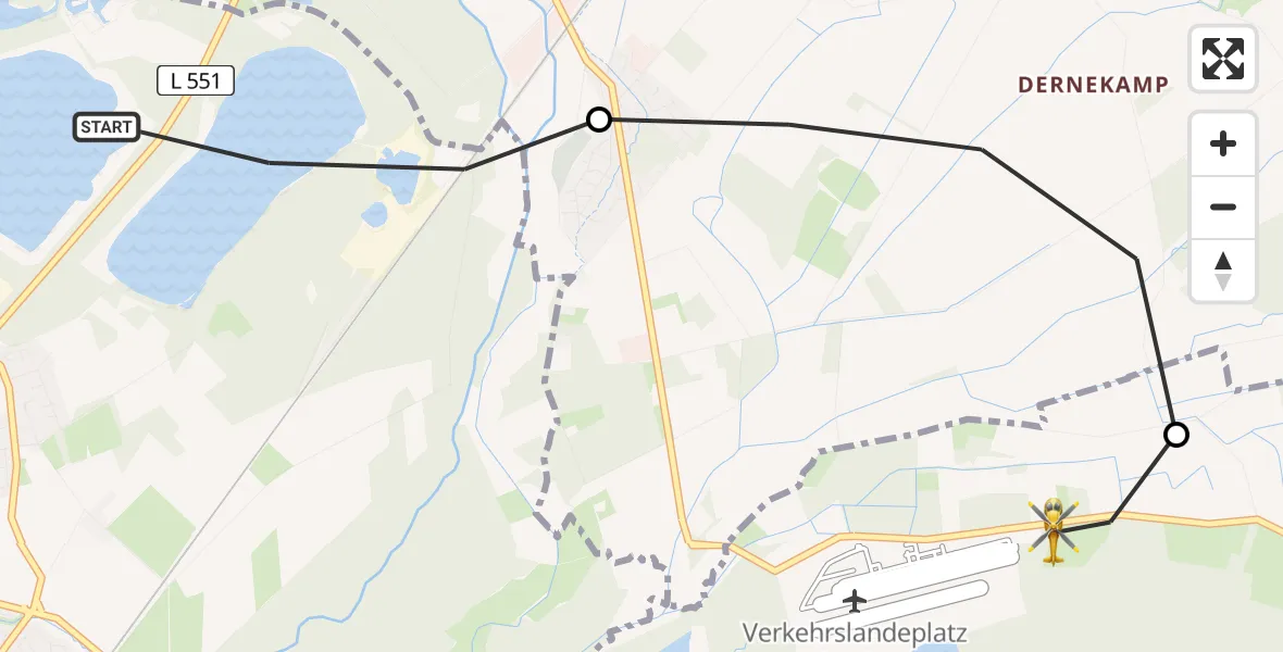 Flugroute Ambulanzhubschrauber Haltern am See - Lüdinghausen, 19 April 2026, 11:20