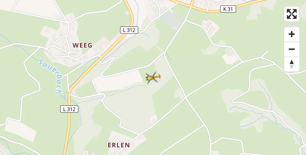 Flugroute Rettungshubschrauber Much - Much, 19 April 2026, 11:35