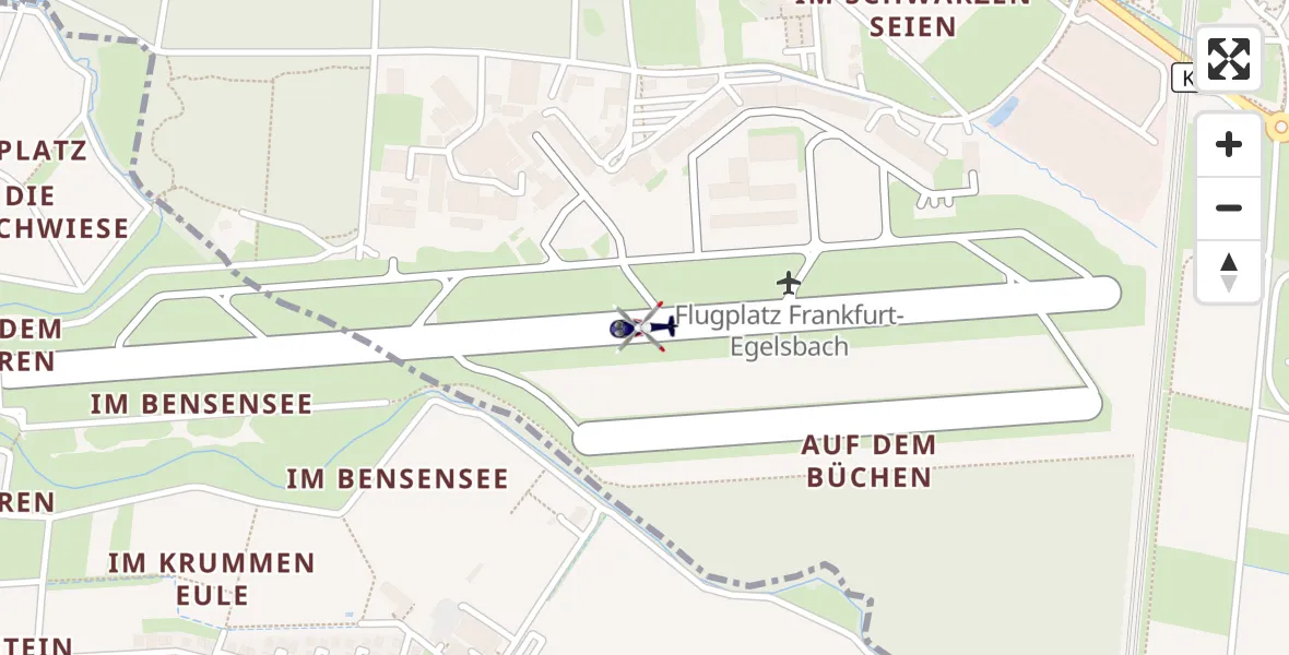 Flugroute Polizeihubschrauber Flughafen Frankfurt-Egelsbach - Flughafen Frankfurt-Egelsbach, 19 April 2026, 12:56