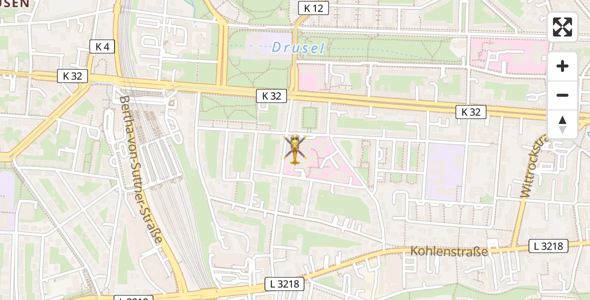 Flugroute Rettungshubschrauber Kassel - Kassel, 19 April 2026, 14:09