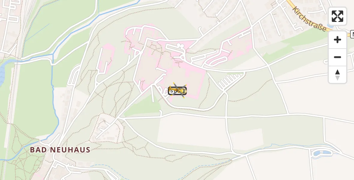Flugroute Ambulanzhubschrauber Bad Neustadt an der Saale Hospital - Bad Neustadt an der Saale Hospital, 19 April 2026, 16:00