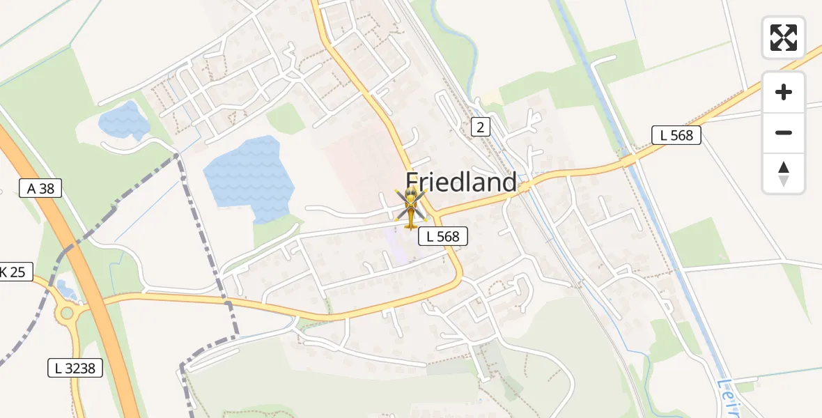 Flugroute Rettungshubschrauber Friedland - Friedland, 19 April 2026, 16:23