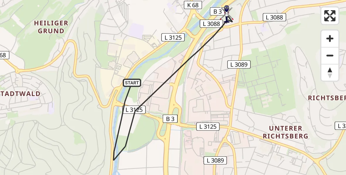 Flugroute Polizeihubschrauber Marburg - Marburg, 19 April 2026, 20:44