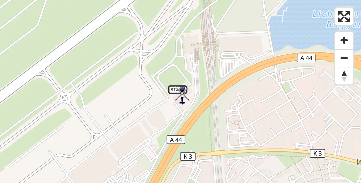 Flugroute Polizeihubschrauber Düsseldorf Flughafen - Düsseldorf Flughafen, 19 April 2026, 23:18