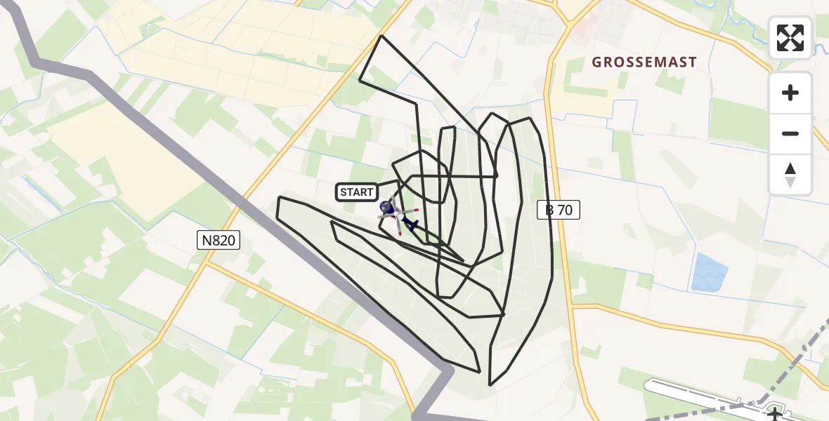 Flugroute Polizeihubschrauber Vreden - Vreden, 20 April 2026, 07:29