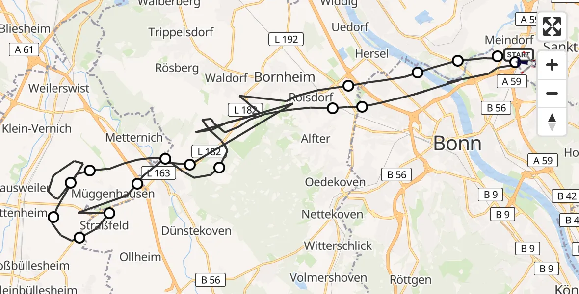 Flugroute Polizeihubschrauber Sankt Augustin - Sankt Augustin, 20 April 2026, 09:30