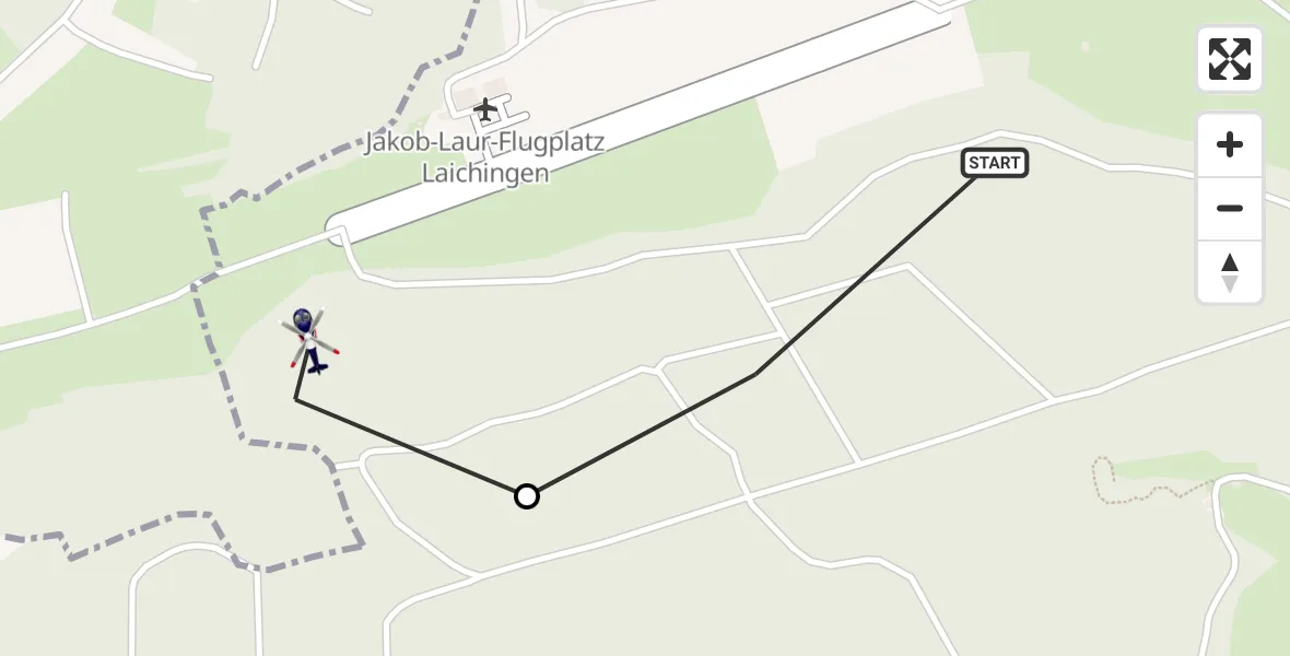 Flugroute Polizeihubschrauber Laichingen Jakob Laur Flugplatz - Laichingen, 20 April 2026, 09:47